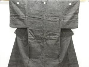 アンティーク　木綿文字模様三ツ紋男物着物